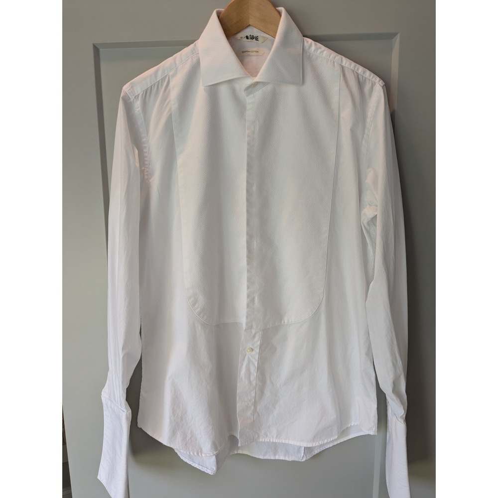 Suitsupply Mens White Egyptian Cotton‎ Tuxedo Shirt Formal Dress Shirt 41/16